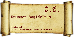 Drummer Boglárka névjegykártya